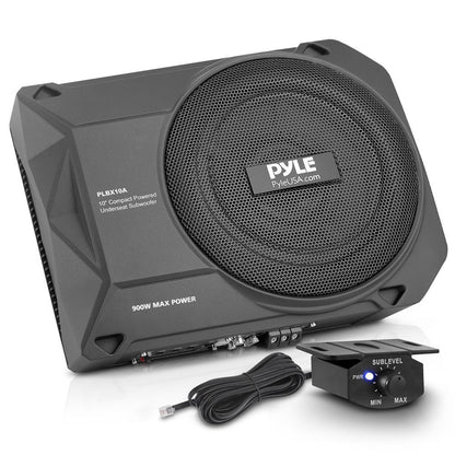10" 900W Low-Profile Car Subwoofer System, Slim Design, Underseat Install