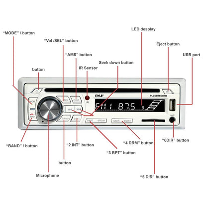 Marine Bluetooth Mp3 Stereo Speaker Kit