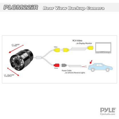Flush Mount Rearview Camera, Night Vision, Waterproof, 1.25" Size