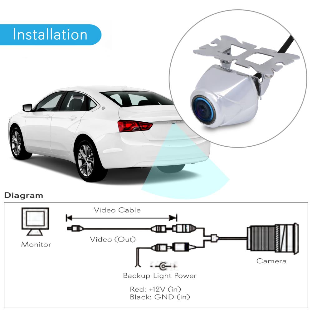 product image number 2 for Pyle License Plate Car Rearview Backup Camera