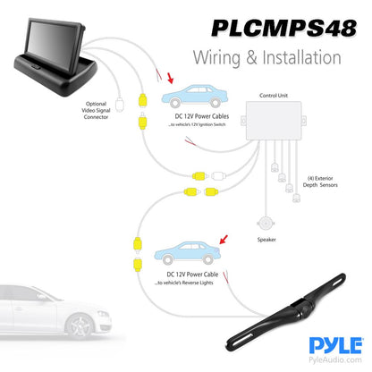 Backup Camera System, Night Vision, 4.3" LCD, Waterproof, Parking Sensors