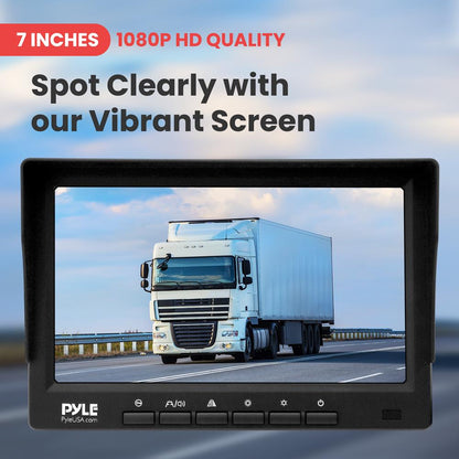 Single Ch 7” 1080P Hd Digital Wireless Monitor And Wireless License Camera System - Waterproof Night Vision Cam, Backup/Reverse Visual Assistance Kit (12/24V For Bus, Truck, Trailer, Van, Rv, Camper)