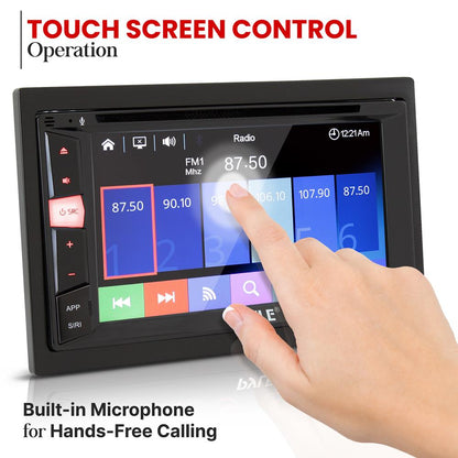 Double Din DVD Car Stereo Touchscreen Bluetooth 6.2" Display