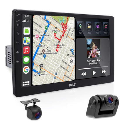 Single DIN Car Stereo 10" HD Touchscreen Bluetooth GPS DVR Dual USB