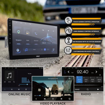 Single DIN Car Stereo 10" HD Touchscreen Bluetooth GPS DVR Dual USB
