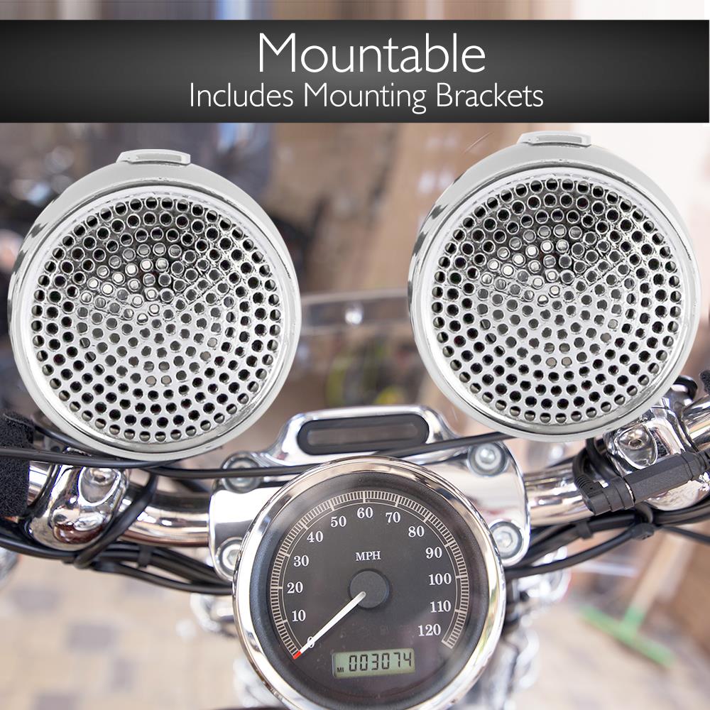 product image number 3 for Pyle Handle-Bar Mount Motorcycle Speakers Kit