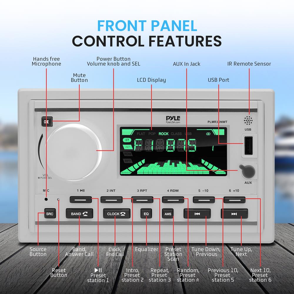 product image number 2 for Pyle Marine Bluetooth Mp3 Radio Receiver