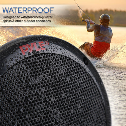 6.5" Dual Marine Speakers, Waterproof, 400W, Polypropylene Cone, Black