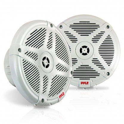 6.5" Marine Speakers Pair, 600W Waterproof, 2-Way Stereo, White