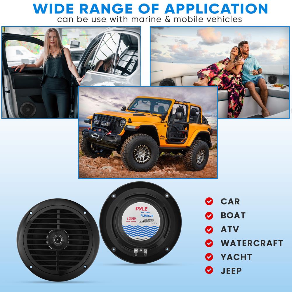 product image number 6 for Pyle 6.5 Inch Marine Component Speakers