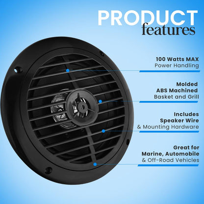 product image number 7 for Pyle 6.5 Inch Marine Component Speakers