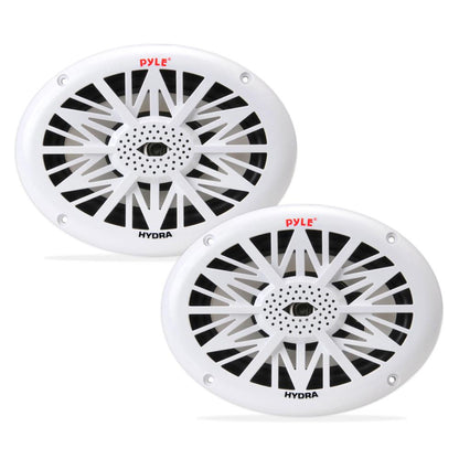 6x9" Marine Speakers, Waterproof, 260W Poly Carbon Cone, White