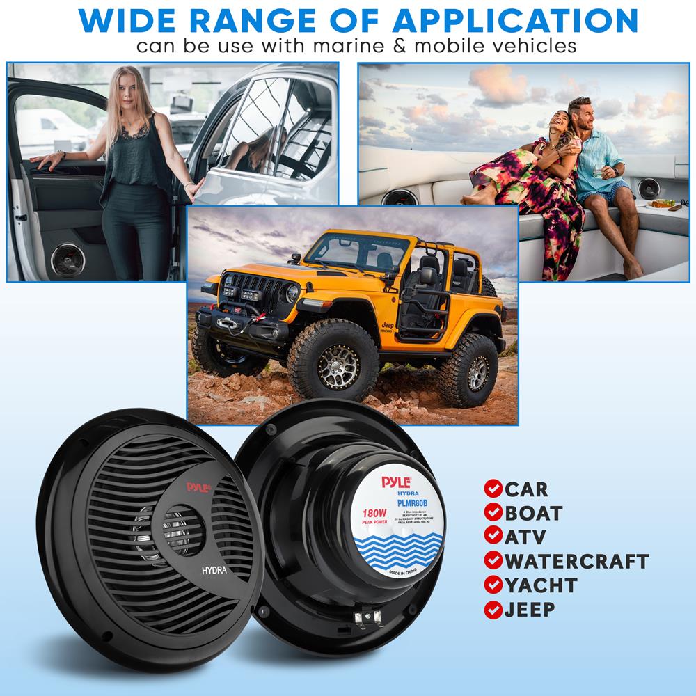 product image number 6 for Pyle 8'' Marine Component Speakers