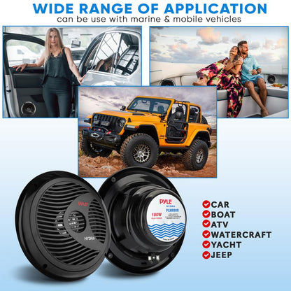 product image number 6 for Pyle 8'' Marine Component Speakers