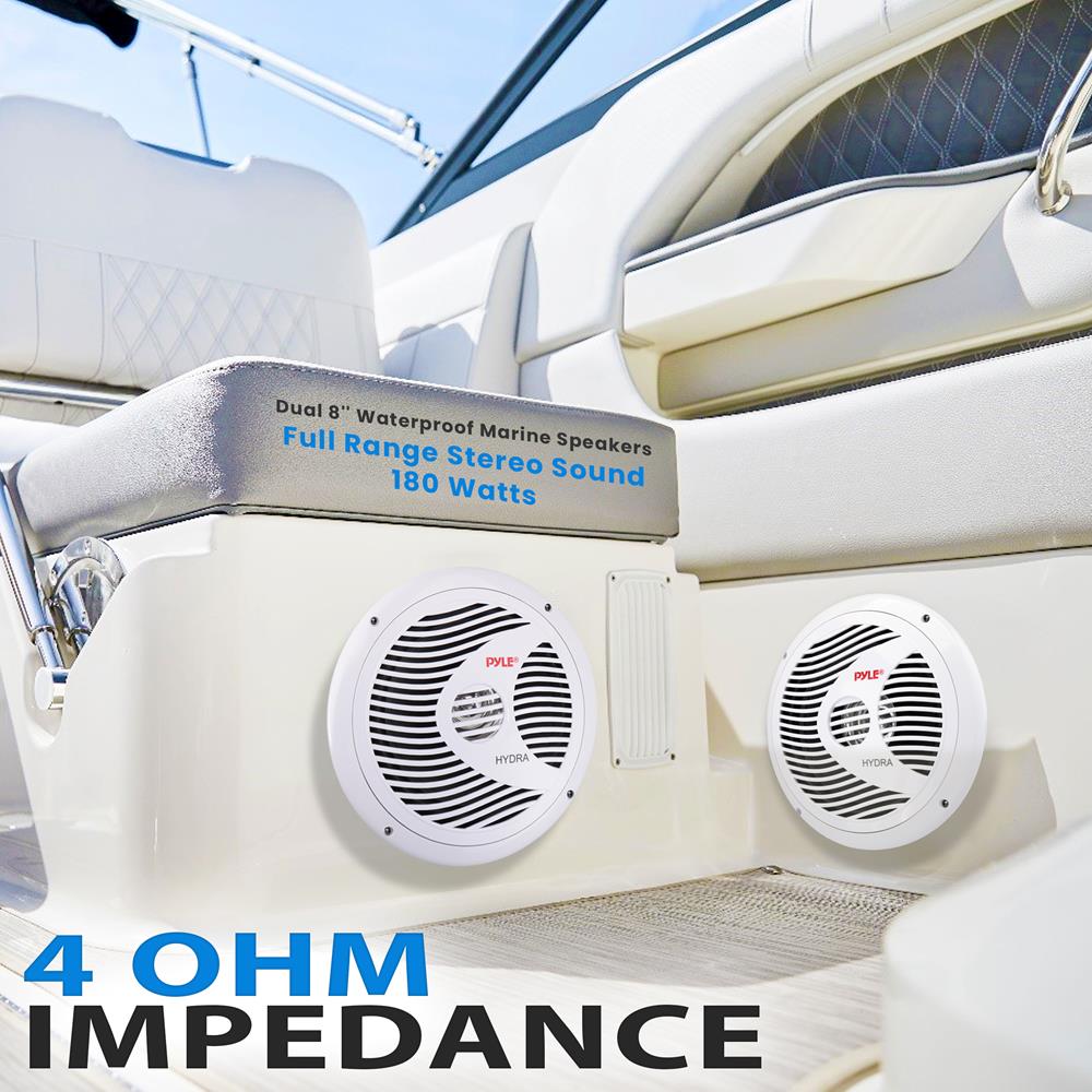 product image number 4 for Pyle 8'' Marine Component Speakers