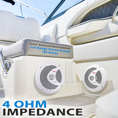 product image number 4 for Pyle 8'' Marine Component Speakers