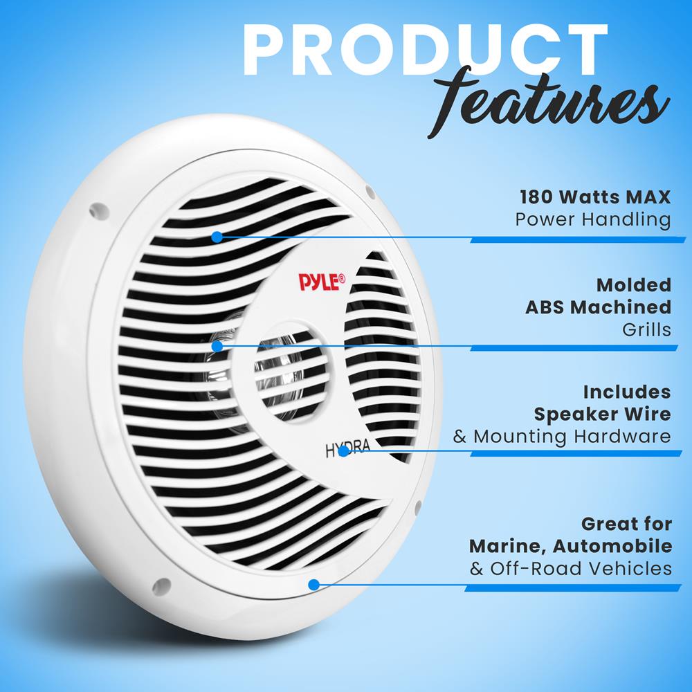 product image number 6 for Pyle 8'' Marine Component Speakers