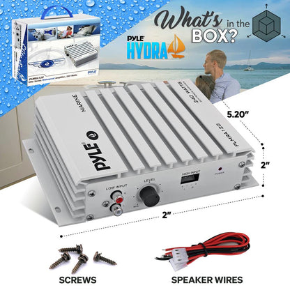 Marine Amplifier 240W Waterproof 4-Channel Aluminum Heatsink