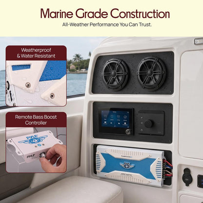 Waterproof Bluetooth Marine Amplifier 2000W 6-Channel MOSFET