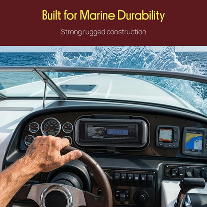 Marine Stereo Cover, Water Resistant, Smoke Window, White