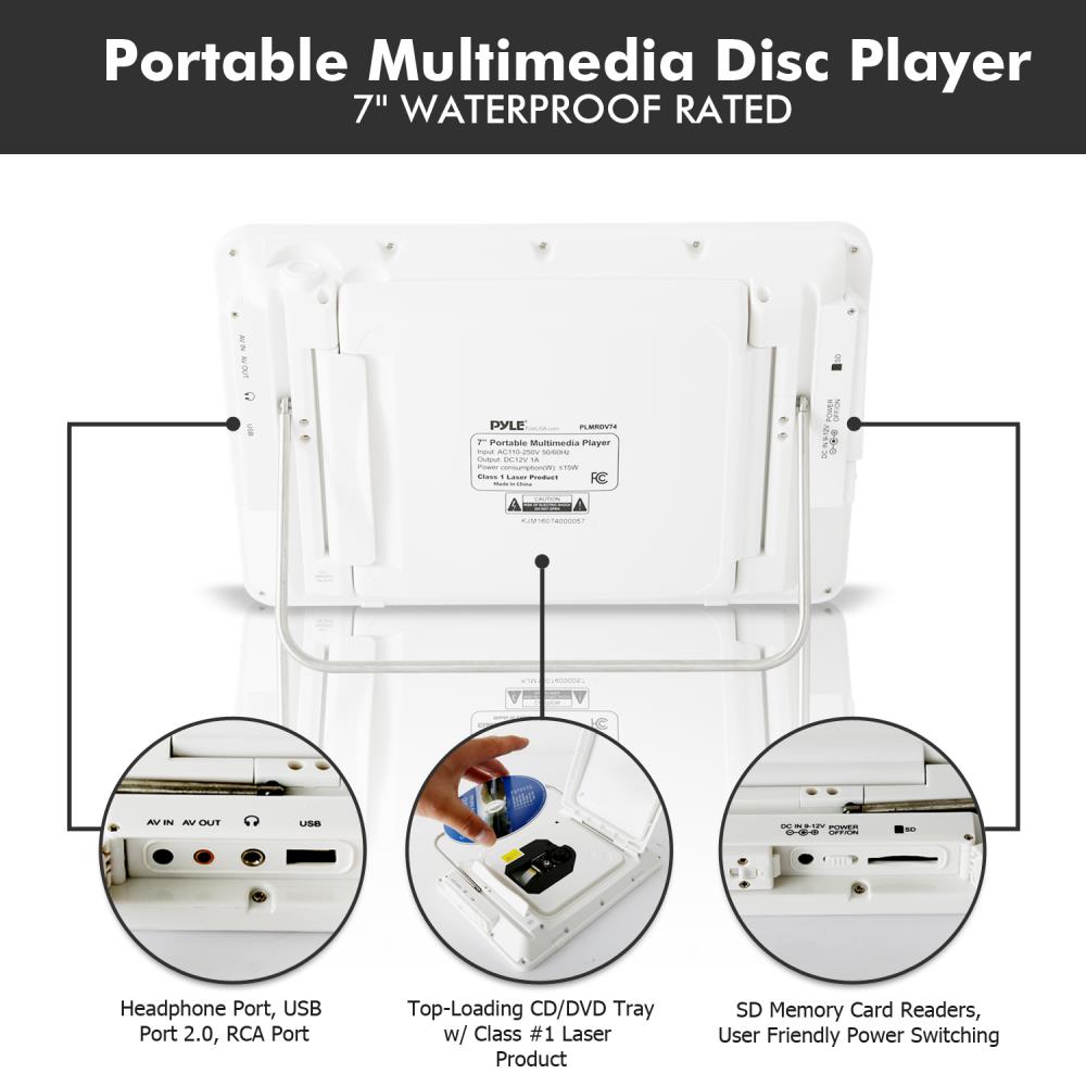product image number 4 for Pyle Waterproof Rated Portable Cd/Dvd Player