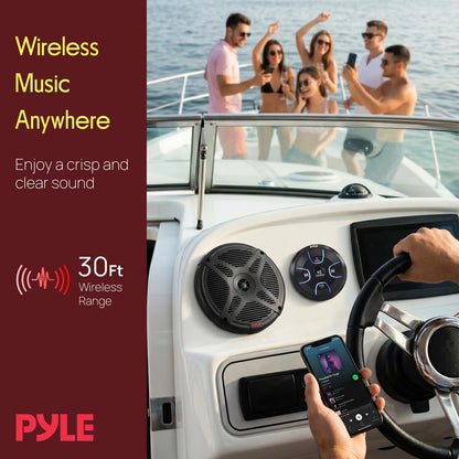 6.5" Marine Speakers Kit Waterproof Bluetooth Control 600W White
