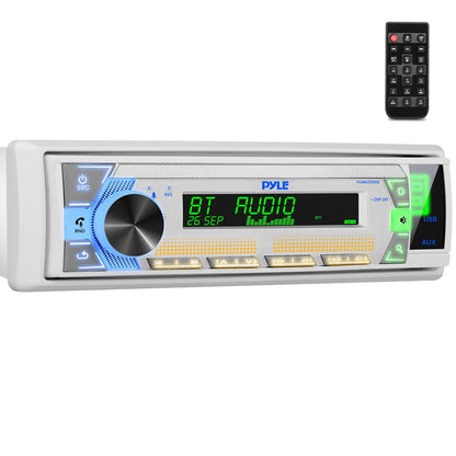 Bluetooth Stereo Receiver - Hands-Free Calling, LCD Display, White