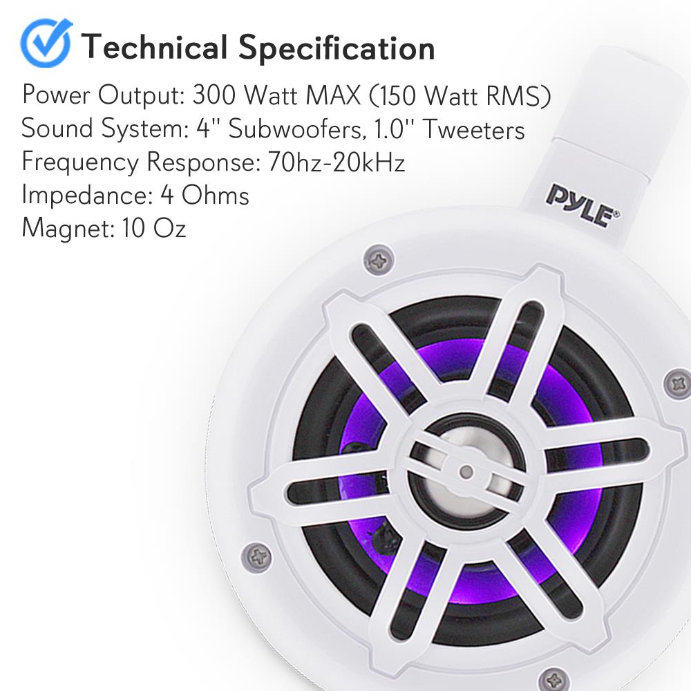 product image number 6 for Pyle 4” Waterproof Rated Led Tower Speakers