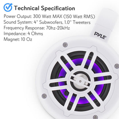 product image number 6 for Pyle 4” Waterproof Rated Led Tower Speakers