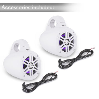 product image number 7 for Pyle 4” Bluetooth & Led Marine Tower Speakers