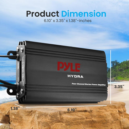 800W 4-Channel Marine Amplifier Waterproof RCA Input Volume Control