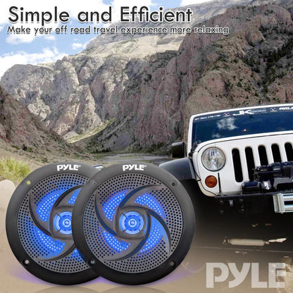 Waterproof Marine Speakers 100W LED Lights Low-Profile Slim Style