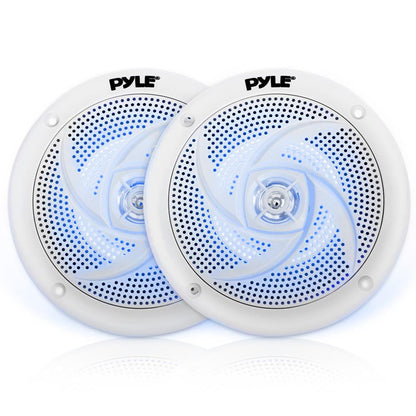 product image number 1 for Pyle 4'' Low-Profile Marine Led Speakers