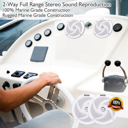 product image number 6 for Pyle 4'' Low-Profile Marine Grade Speakers