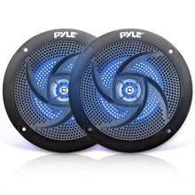 Marine Waterproof Speakers 6.5" - 240W, LED Lights, Slim Style, Blue