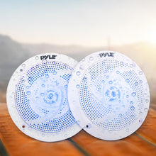 Marine Speakers 6.5" Waterproof 240W LED Lights White