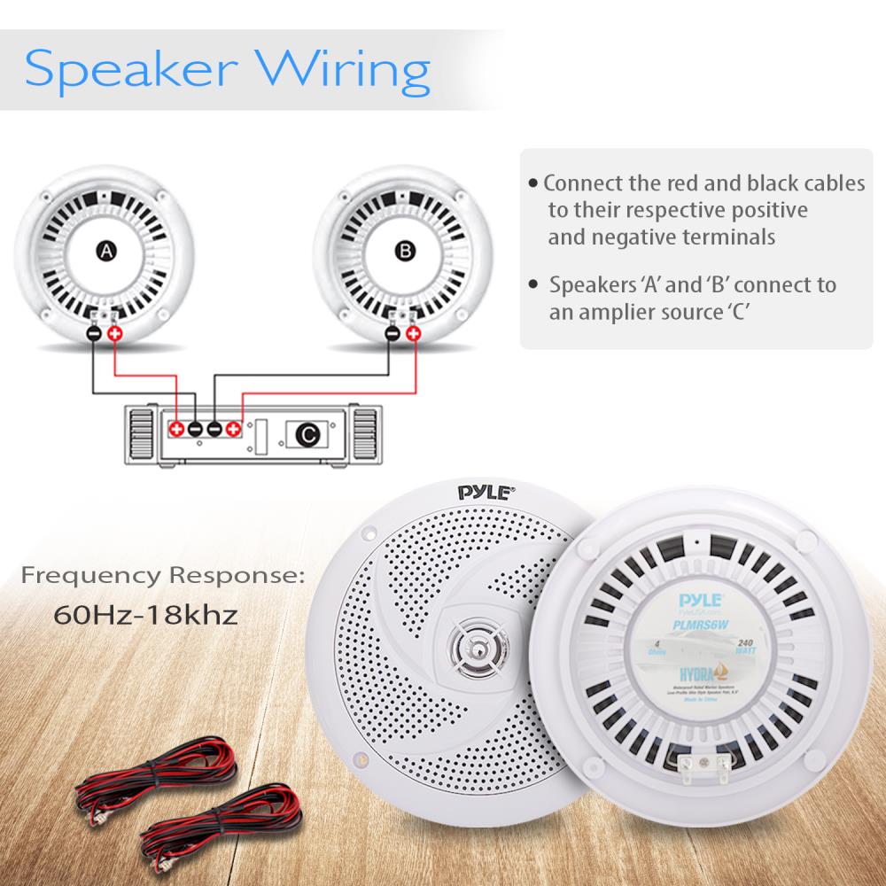 product image number 2 for Pyle 6.5 Inch Low-Profile Marine Speakers