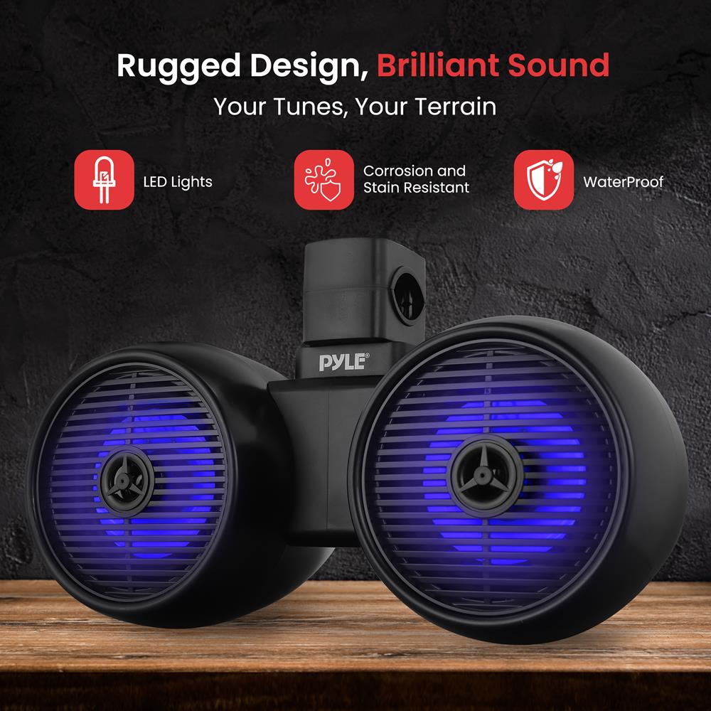 product image number 2 for Pyle Marine Wakeboard Bluetooth Speaker Syste