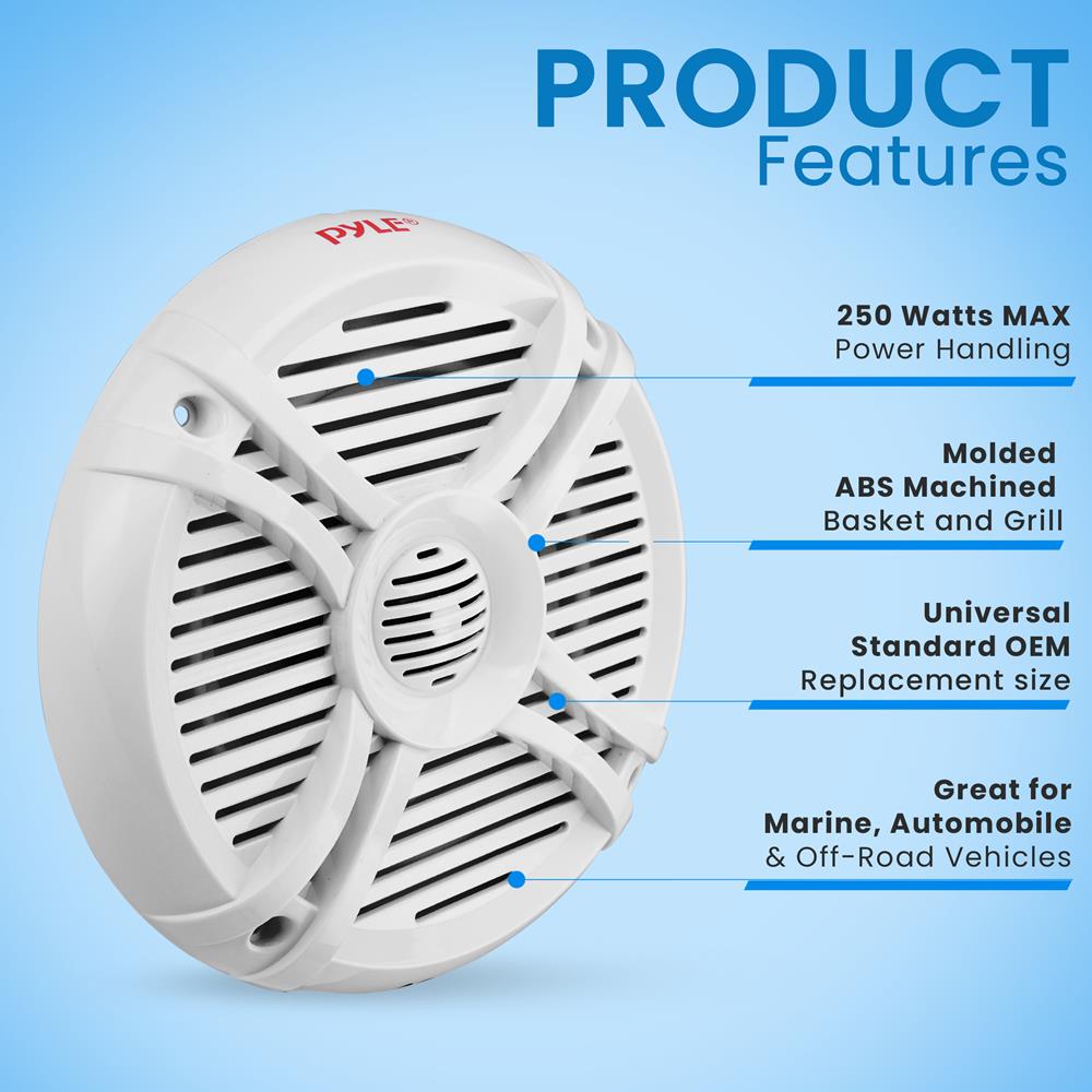 product image number 6 for Pyle 6.5 Inch Component Marine Speakers