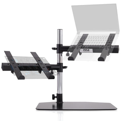 Laptop, Mixer & Studio Equipment Stand Holder Tabletop Mount, Universal Dual Device Placement, Adjustable