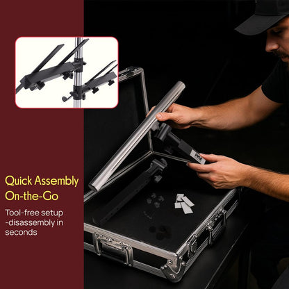 Laptop, Mixer & Studio Equipment Stand Holder Tabletop Mount, Universal Dual Device Placement, Adjustable