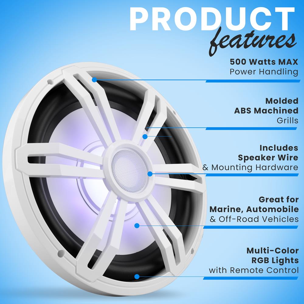 product image number 6 for Pyle 12'' Slim Waterproof Subwoofer