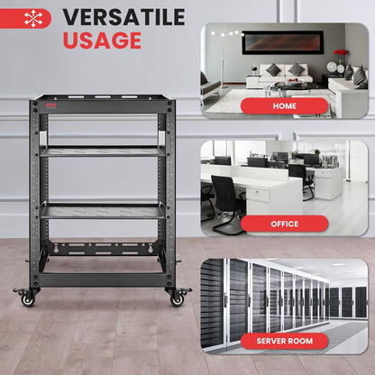 15U Server Rack Cabinet - Easy Access, Steel Frame, Wall Mountable