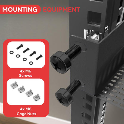 1U Server Rack Shelf, Ventilated Steel, 110 lbs Capacity
