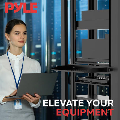 1U Server Rack Shelf, Ventilated Steel, 110 lbs Capacity