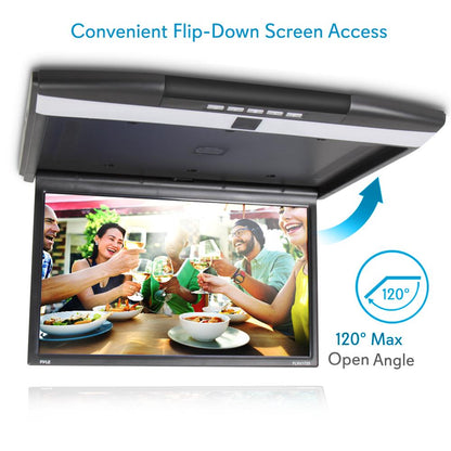 Car Overhead Monitor 1080p LCD 17.3" Flip-Down Screen HDMI/USB/SD