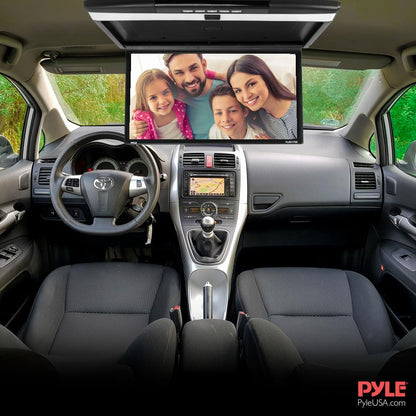 Car Overhead Monitor 1080p LCD 17.3" Flip-Down Screen HDMI/USB/SD