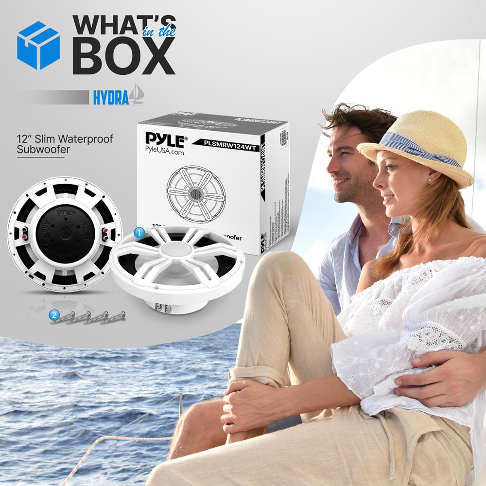 product image number 2 for Pyle 12'' Slim Waterproof Subwoofer