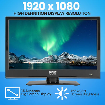 15.6" LED RV TV 1080p FHD Display DVD Combo 12V/24V Adapter