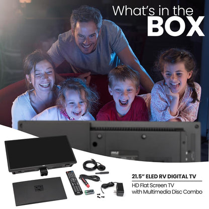 21.5" LED RV TV - FHD Display, DVD Combo, Wall Mountable, 12/24V Adapter